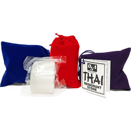 Large Deodorant Stone in Velvet Pouch (5.5 oz)