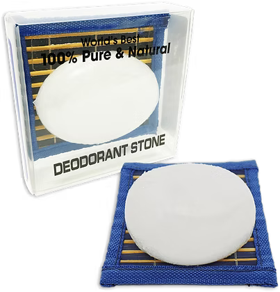 Large Deodorant Stone on Bamboo Counter Mat (5.5 oz)